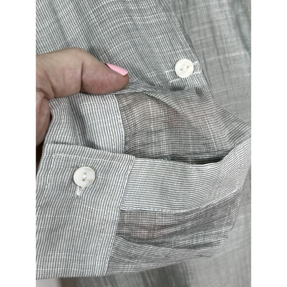 chicos Button Up Grey Light Knit blouse top shirt 0 S 4 6 - Picture 5 of 10